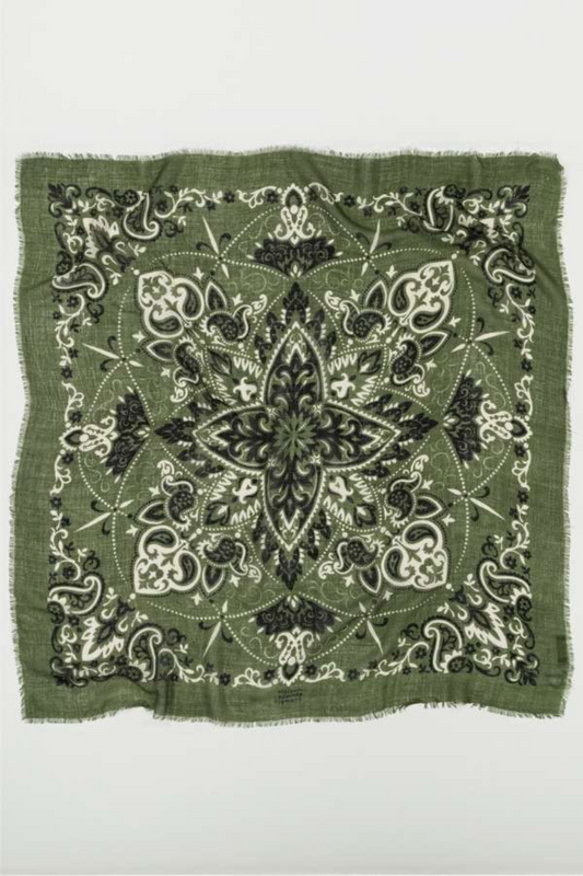 FOULARD KHAKI - MAISON LECOMTE FLAMENT