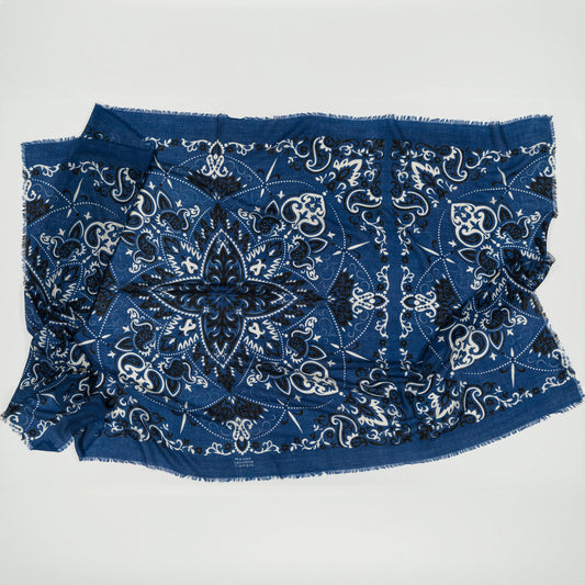 LARGE BANDANA NAVY - MAISON LECOMTE FLAMENT