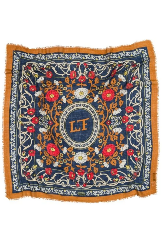 FOULARD MARIE ANTOINETTE NAVY - MAISON LECOMTE FLAMENT