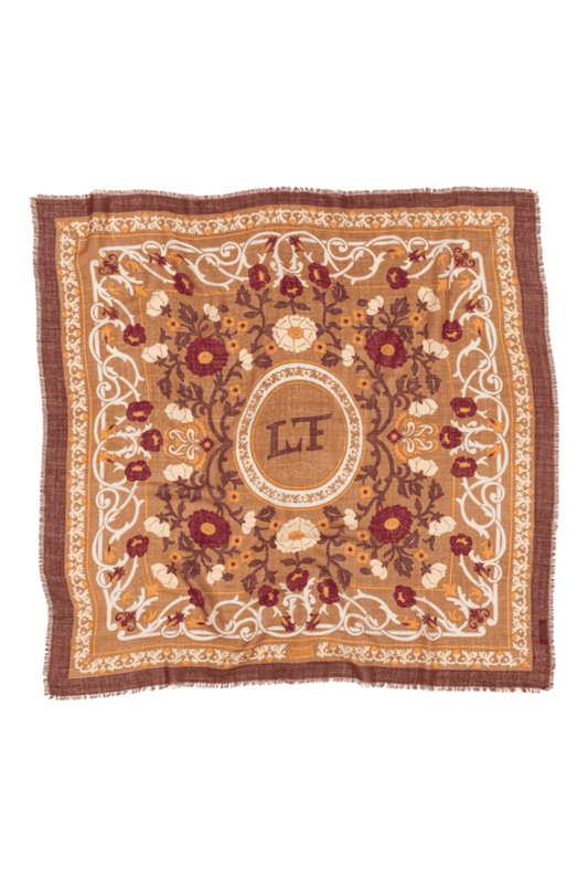 FOULARD MARIE ANTOINETTE CAMEL - MAISON LECOMTE FLAMENT