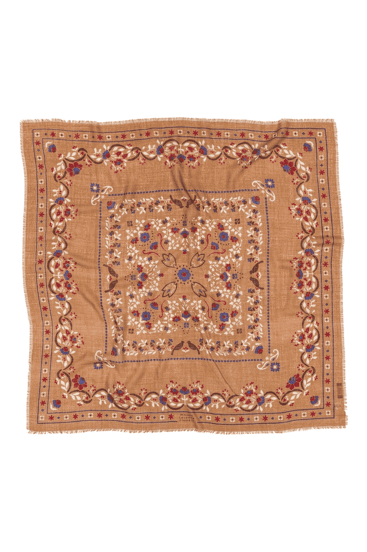 FOULARD SECRET GARDEN CAMEL - MAISON LECOMTE FLAMENT