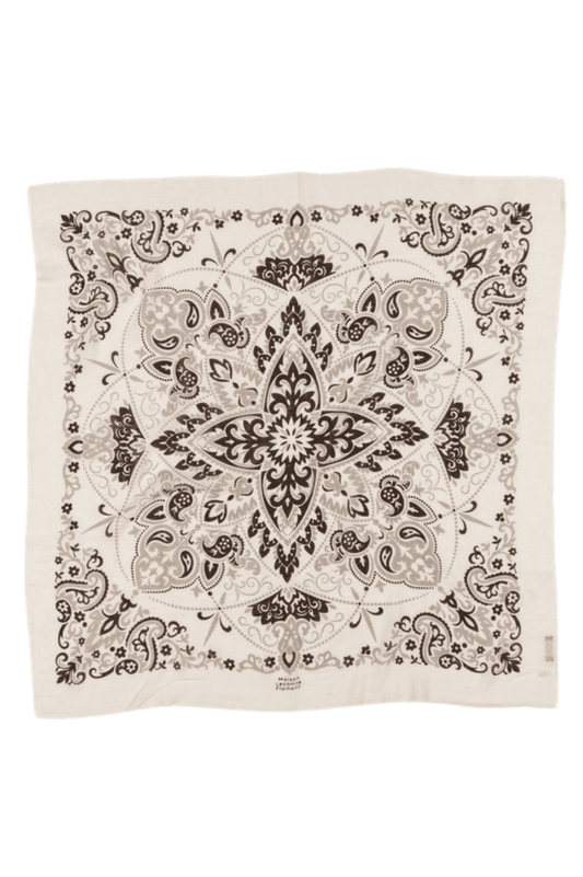 FOULARD ECRU/GRIS/NOIR - MAISON LECOMTE FLAMENT