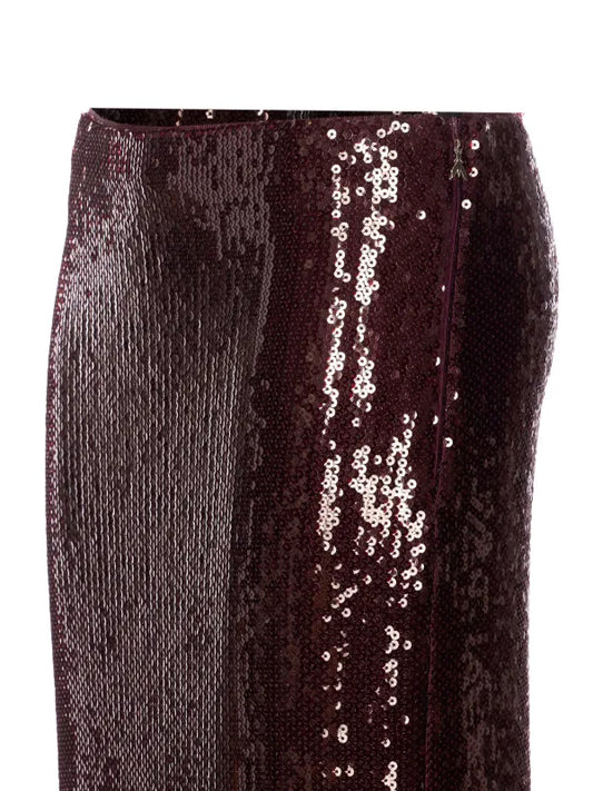 SKIRT PURPLE RED SEQUIN - PATRIZIA PEPE