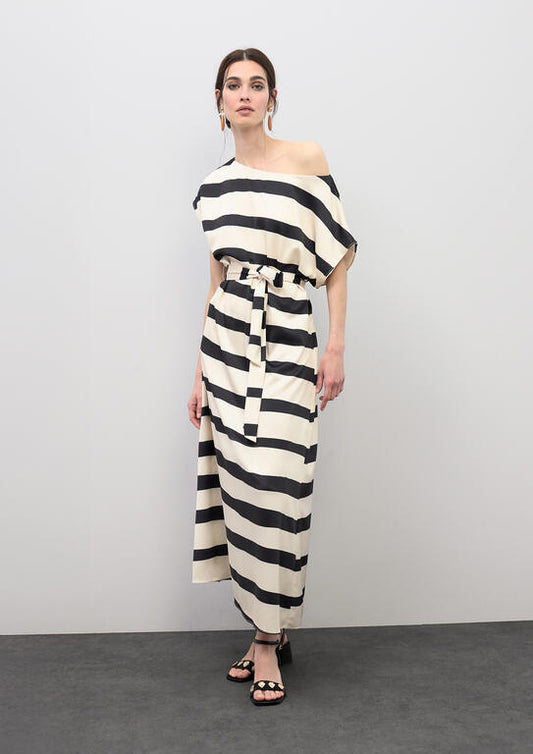 ROBE SATINÉ À RAYURES - LOLA CASADEMUNT