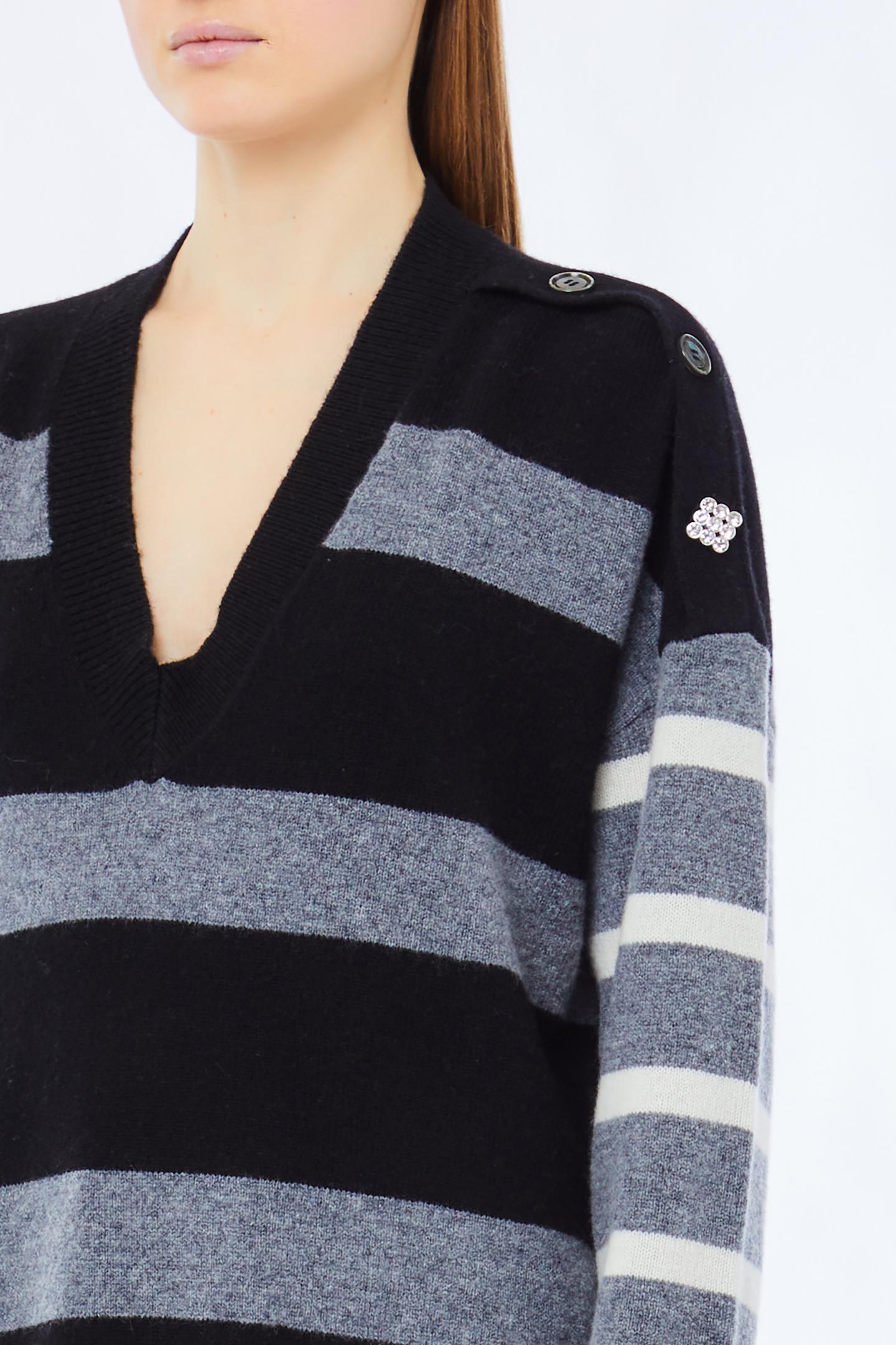 STRIPED SOFT MIXED SWEATER - LIU JO