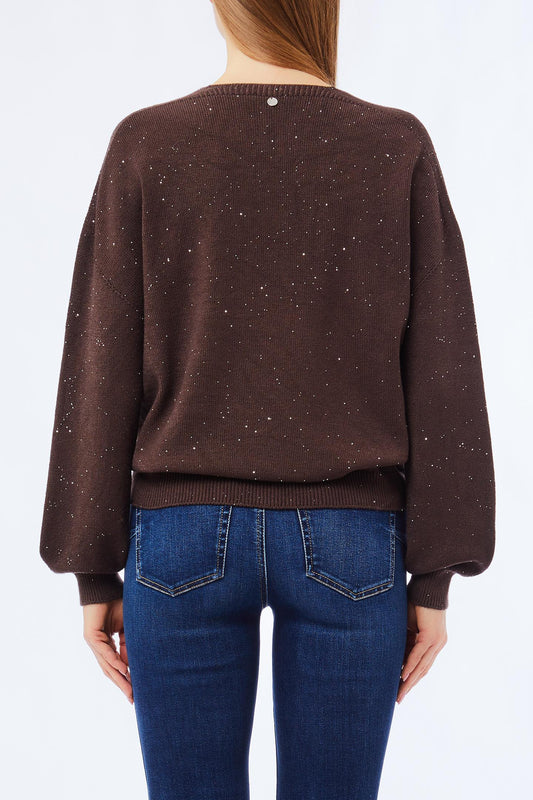 GARMENT DYE PAILLETTES SWEATER - LIU JO