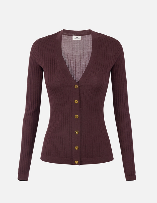 CARDIGAN IN MISTO CACHEMIRE A COSTE - ELISABETTA FRANCHI