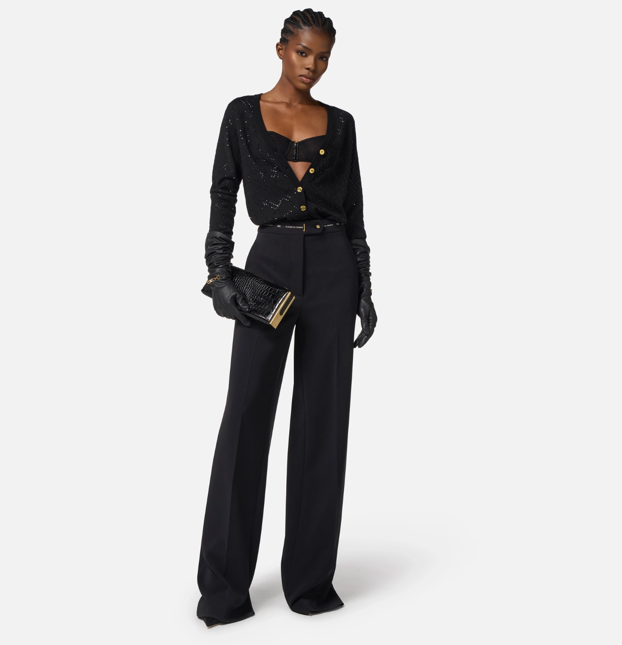 CARDIGAN IN LANA CON CRISTALLI - ELISABETTA FRANCHI