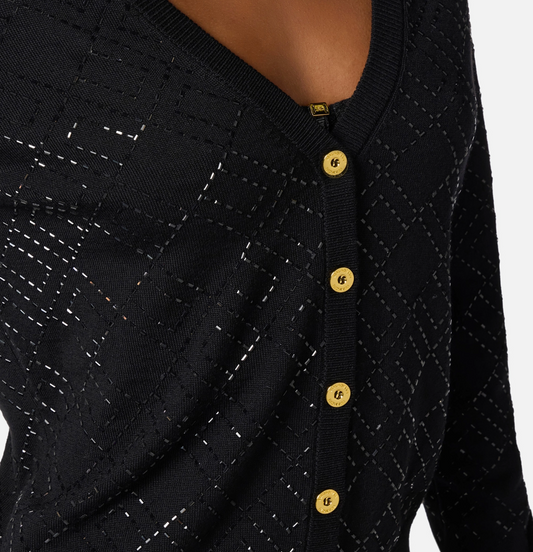CARDIGAN IN LANA CON CRISTALLI - ELISABETTA FRANCHI
