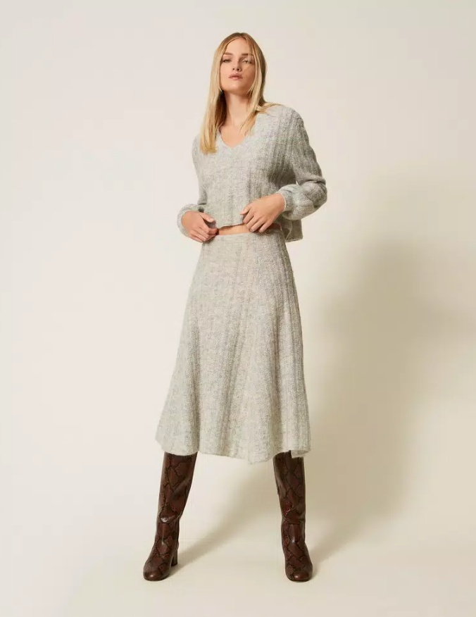 KNITTED SKIRT MELANGE - TWINSET