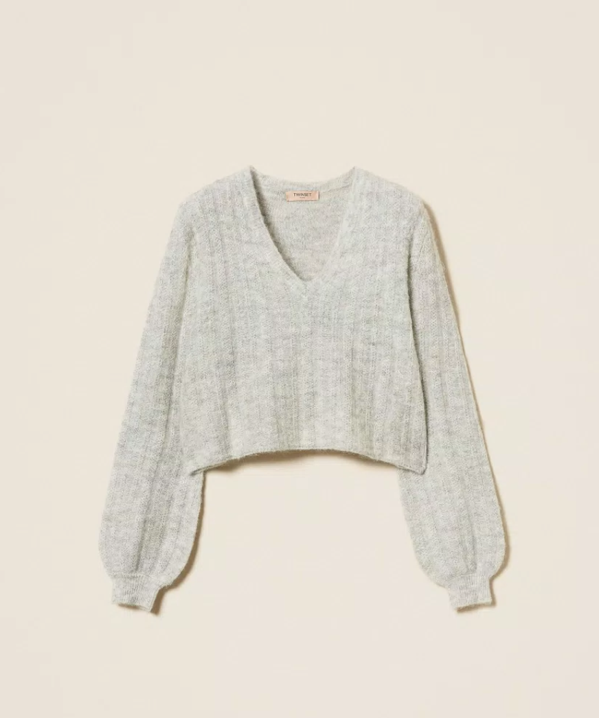 KNITTED SWEATER MELANGE - TWINSET