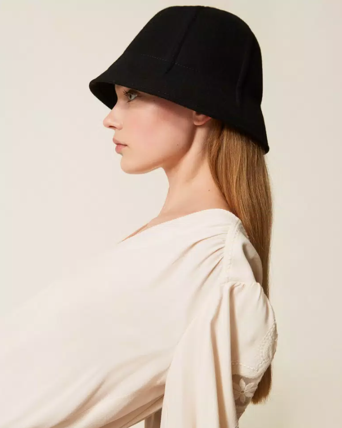WOVEN HAT BLACK - TWINSET