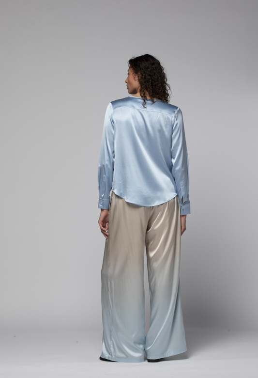 PANTALON LARGE EN SOIE STRETCH - MAX&MOI