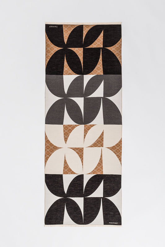 WOVEN SCARF JACQUARD OVAL T MIX LAND - TWINSET