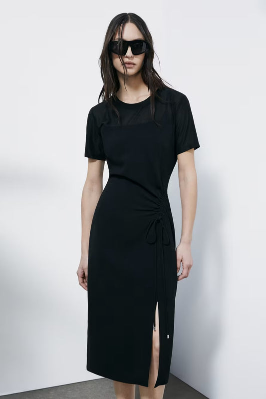 ROBE MIDI AVEC FRONCES - PATRIZIA PEPE
