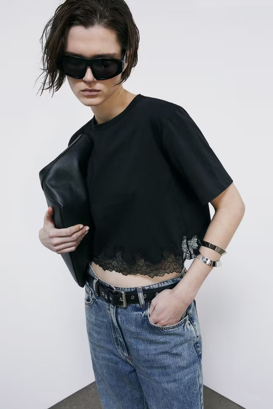 T-SHIRT DENTELLE - PATRIZIA PEPE