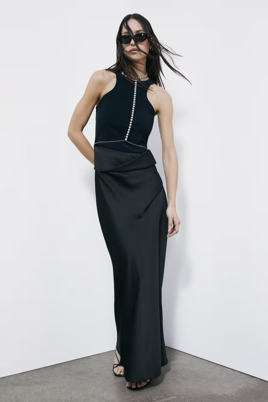 ROBE LONGUE EN SATIN - PATRIZIA PEPE