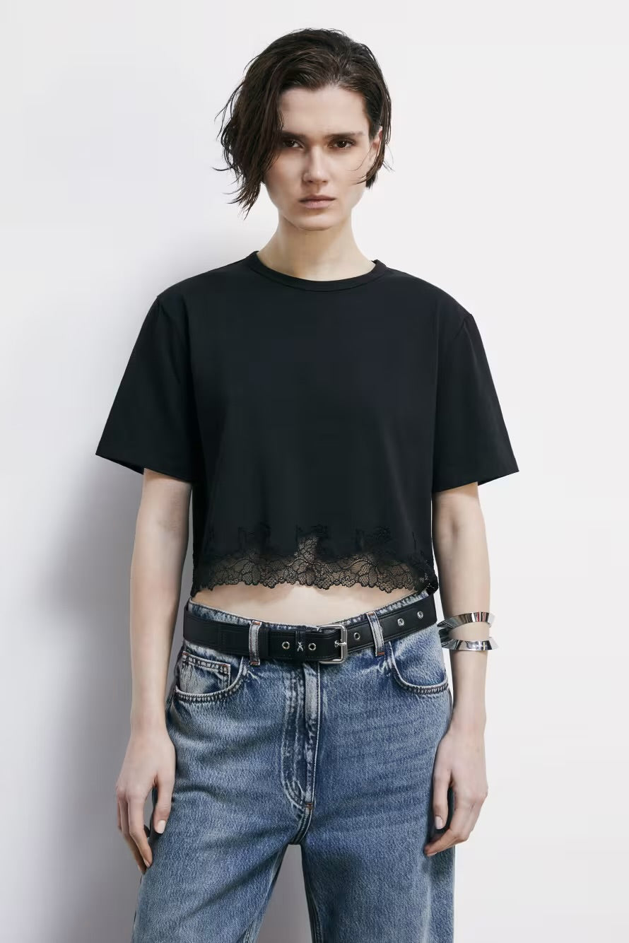 T-SHIRT DENTELLE - PATRIZIA PEPE