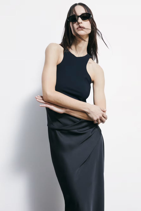 ROBE LONGUE EN SATIN - PATRIZIA PEPE