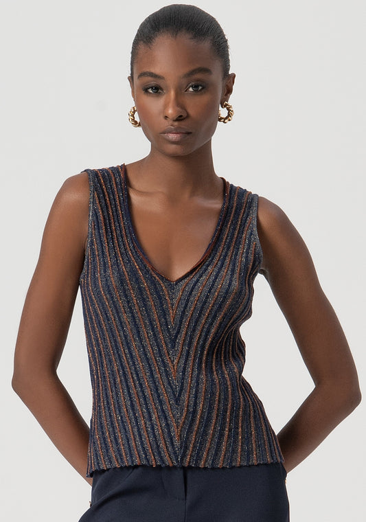 KNITTED TANK TOP WITH WOOL AND LUREX - FRACOMINA