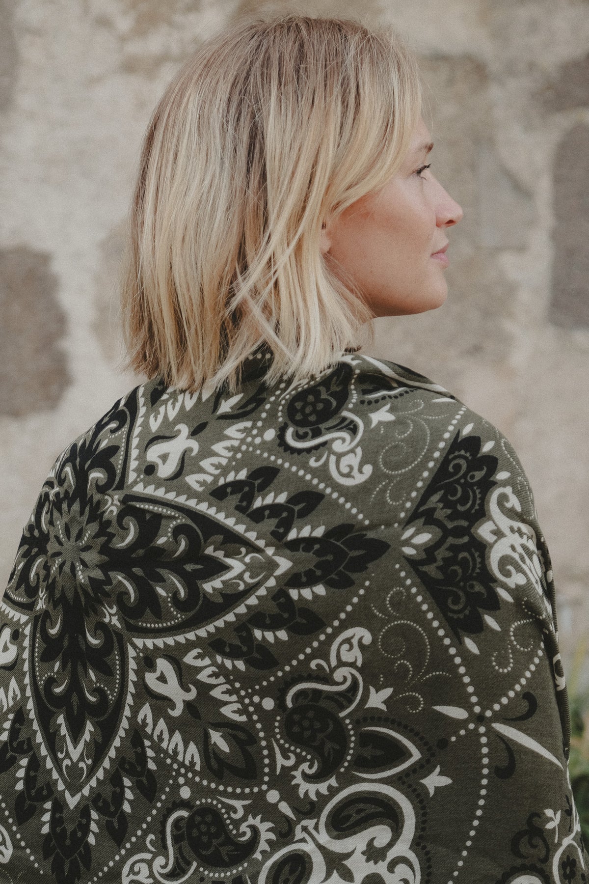 LARGE BANDANA KHAKI - MAISON LECOMTE FLAMENT