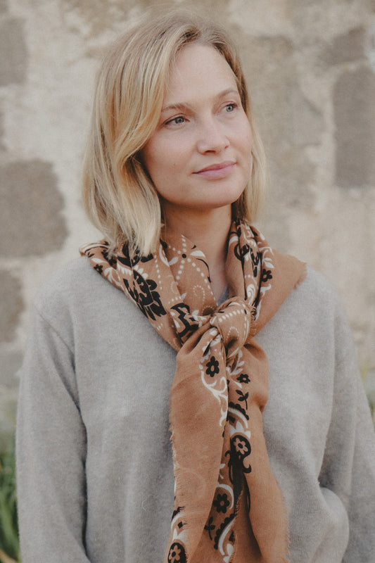 FOULARD CAMEL - MAISON LECOMTE FLAMENT
