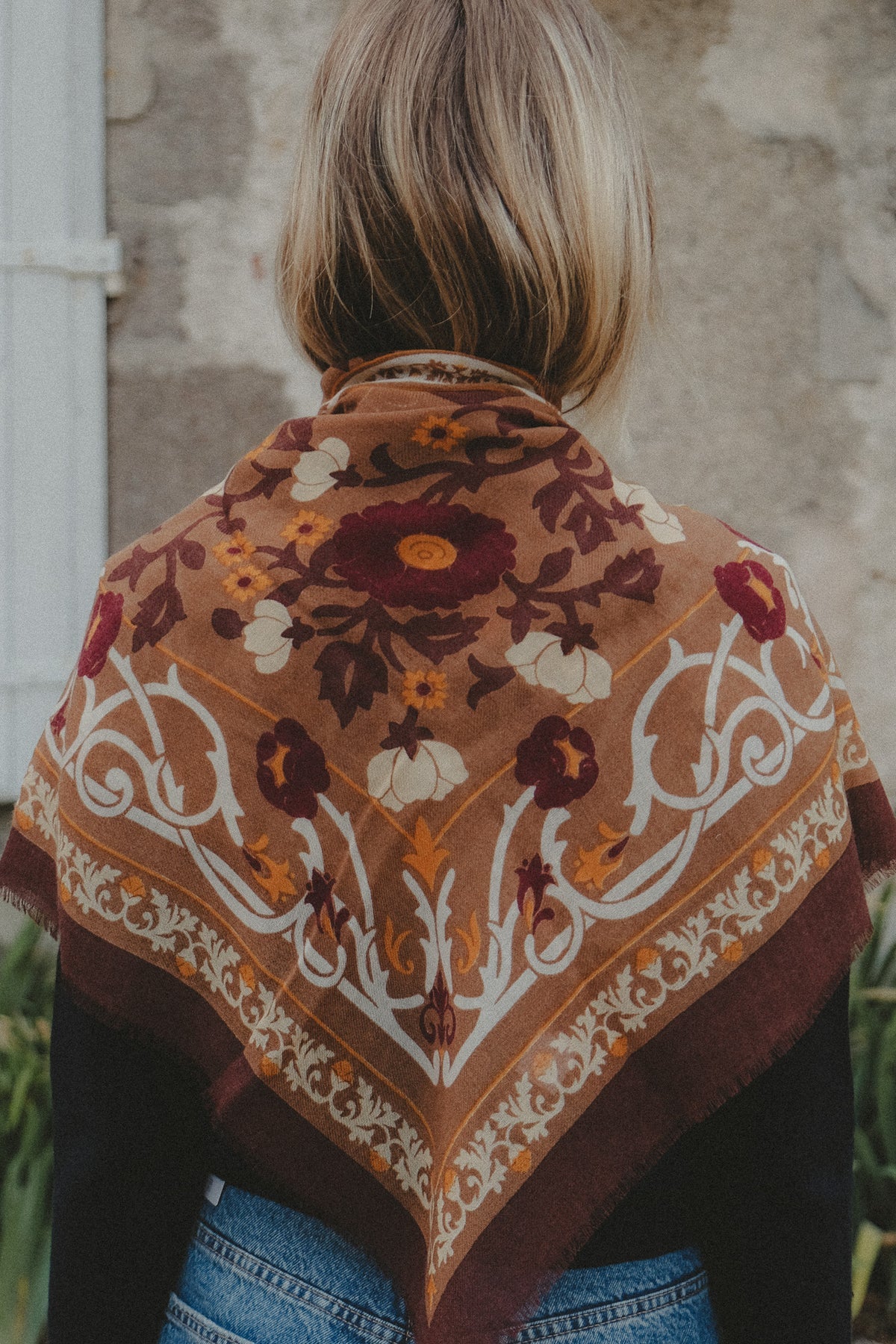FOULARD MARIE ANTOINETTE CAMEL - MAISON LECOMTE FLAMENT