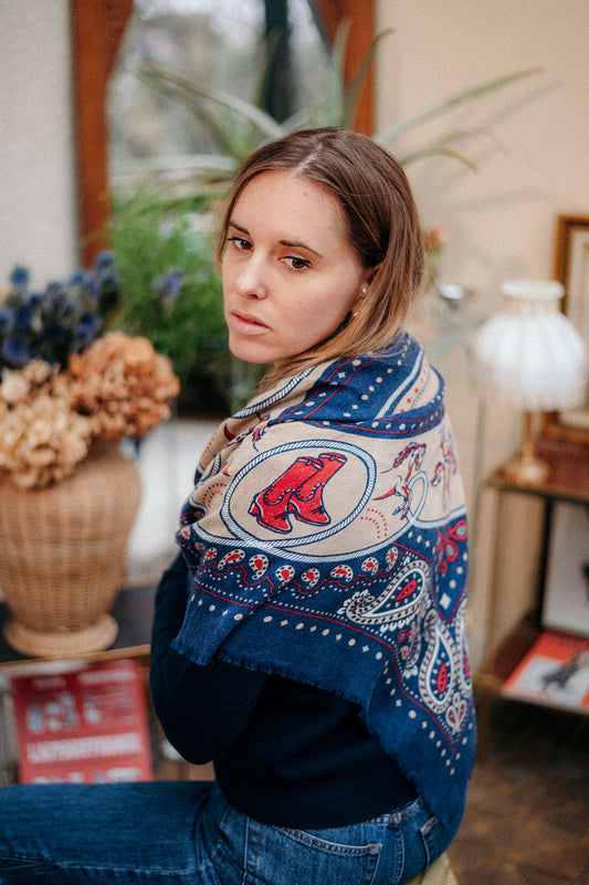 FOULARD RODEO NAVY - MAISON LECOMTE FLAMENT