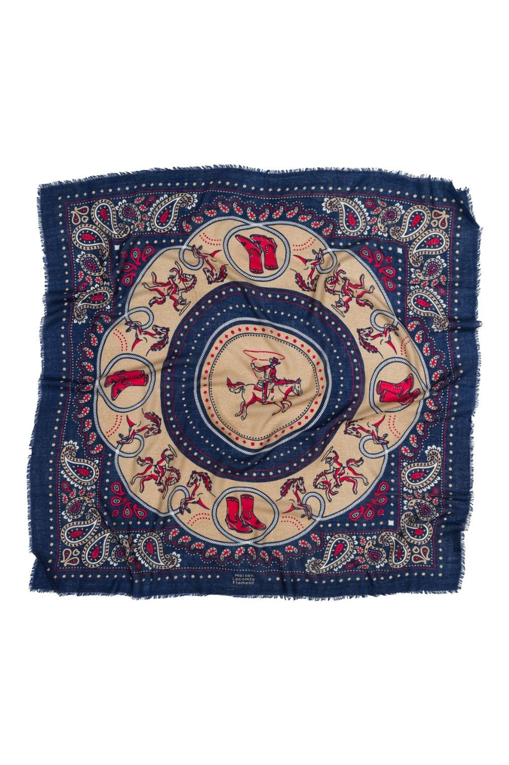 FOULARD RODEO NAVY - MAISON LECOMTE FLAMENT
