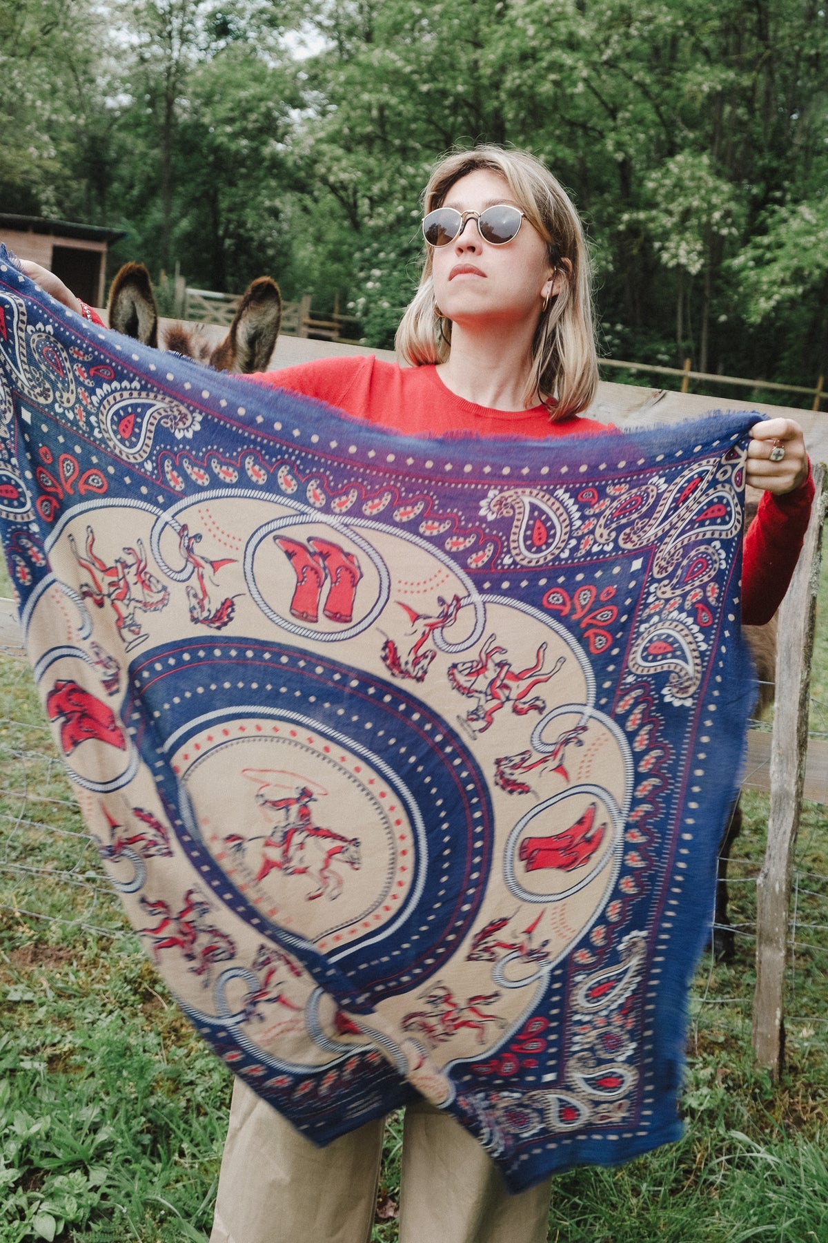 FOULARD RODEO NAVY - MAISON LECOMTE FLAMENT