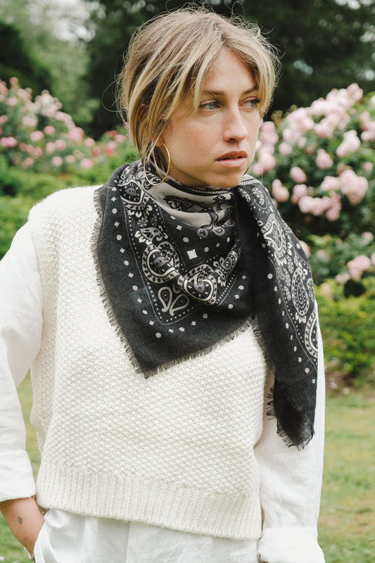 FOULARD RODEO BLACK - MAISON LECOMTE FLAMENT