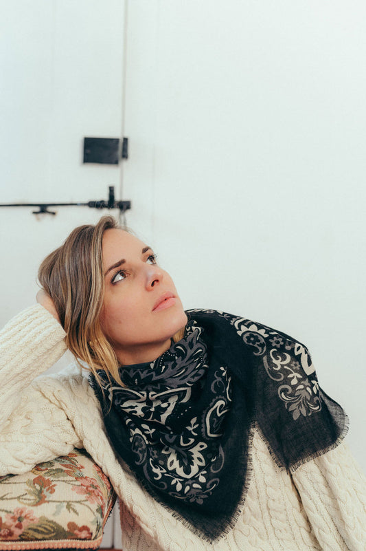 FOULARD NOIR - MAISON LECOMTE FLAMENT