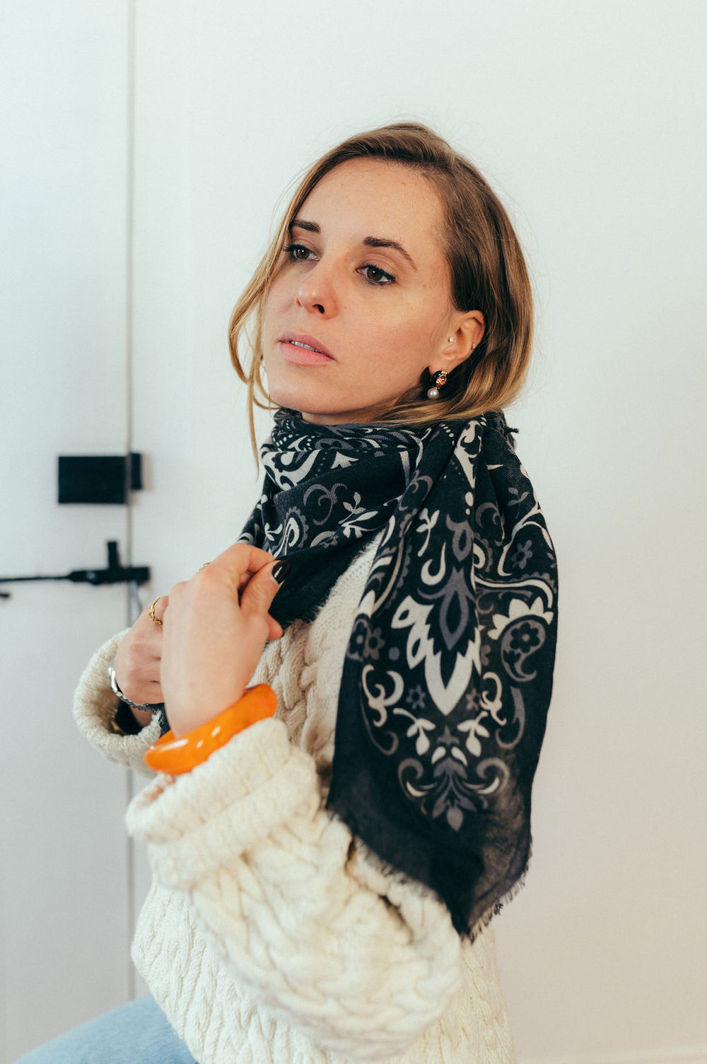 FOULARD NOIR - MAISON LECOMTE FLAMENT