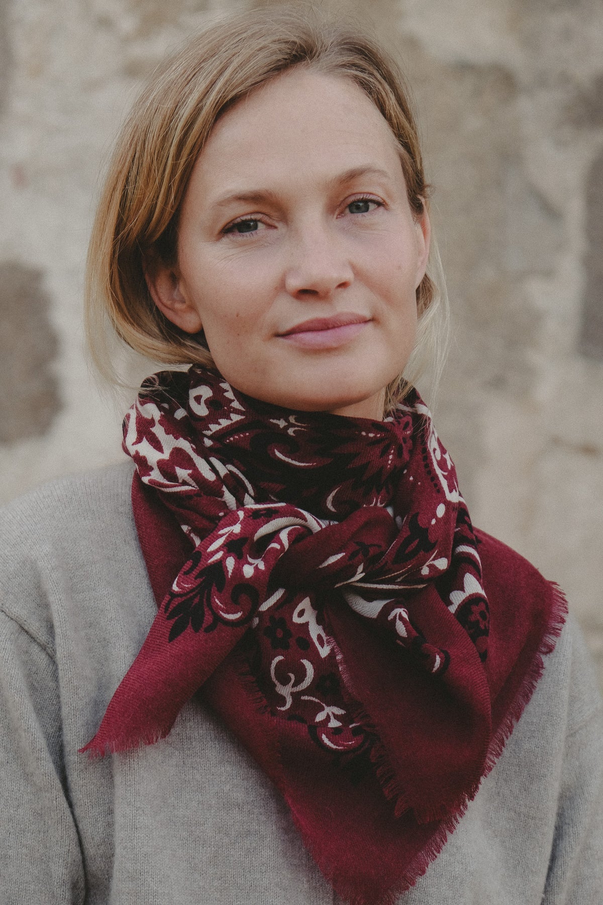 FOULARD BORDEAUX - MAISON LECOMTE FLAMENT