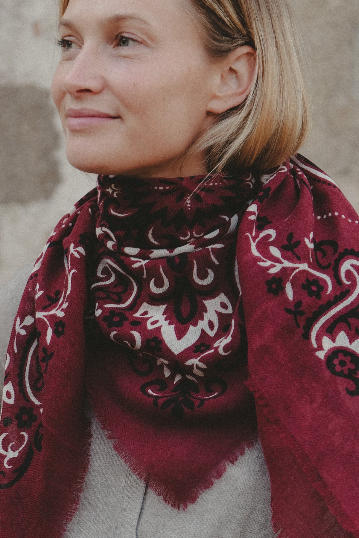 FOULARD BORDEAUX - MAISON LECOMTE FLAMENT