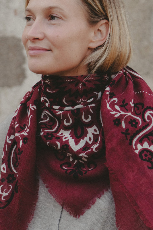 FOULARD BORDEAUX - MAISON LECOMTE FLAMENT