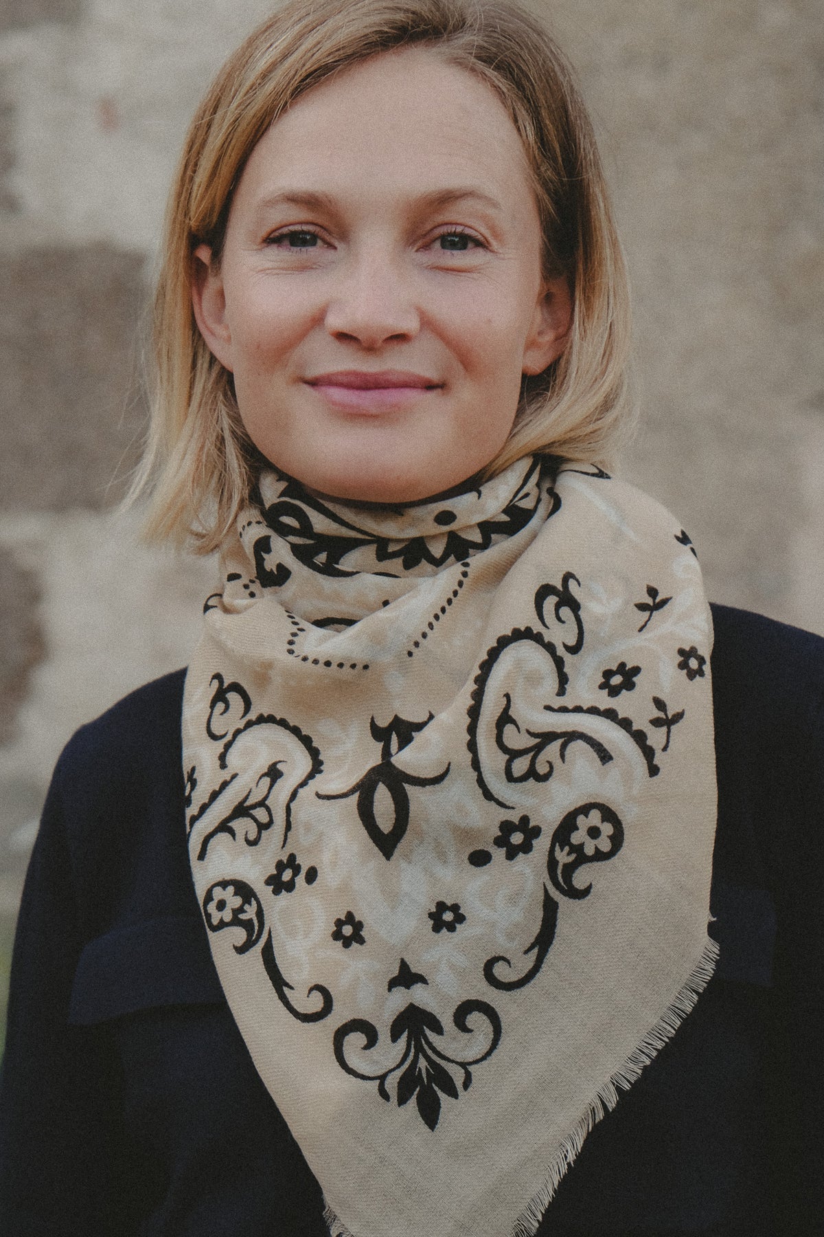 FOULARD BEIGE - MAISON LECOMTE FLAMENT