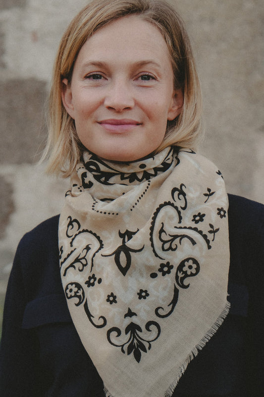 FOULARD BEIGE - MAISON LECOMTE FLAMENT