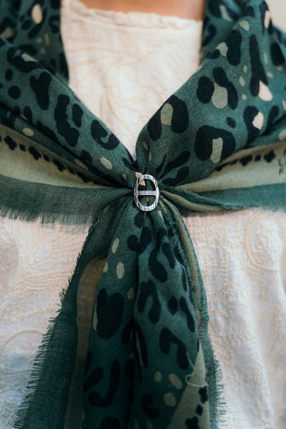FOULARD LEO VERT - MAISON LECOMTE FLAMENT