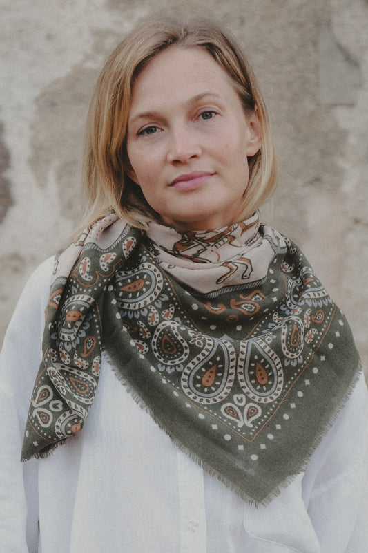 FOULARD RODEO KHAKI - MAISON LECOMTE FLAMENT