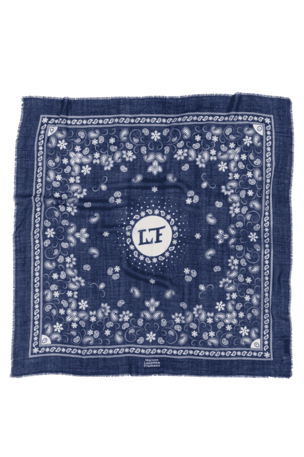 FOULARD FLOCON NAVY - MAISON LECOMTE FLAMENT