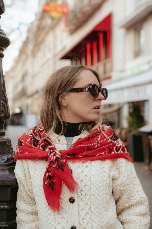 FOULARD ROUGE - MAISON LECOMTE FLAMENT