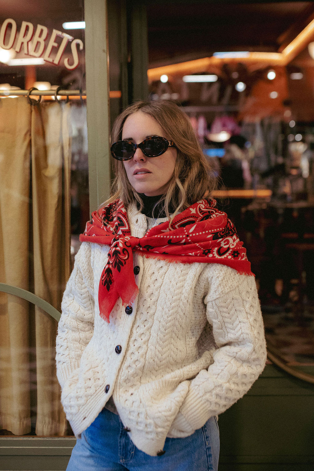 FOULARD ROUGE - MAISON LECOMTE FLAMENT