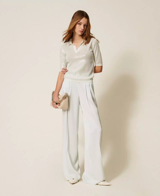 PULL POLO AVEC SEQUINS - TWINSET