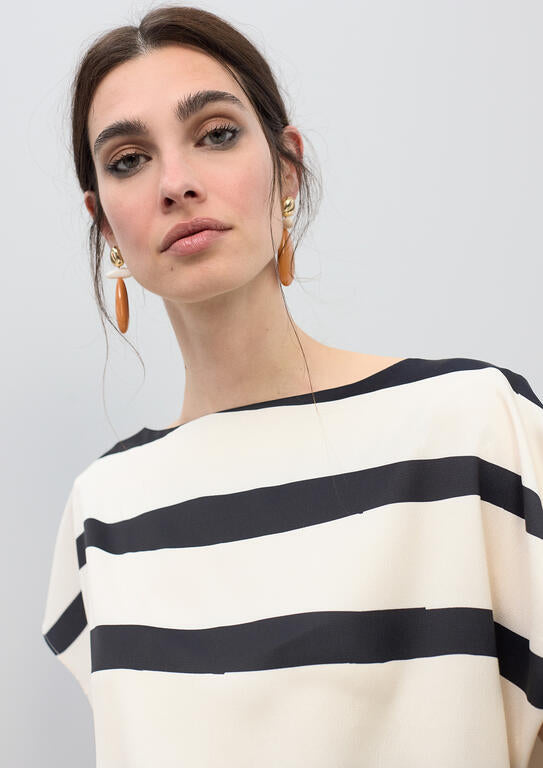 BLOUSE SATINÉ À RAYURES - LOLA CASADEMUNT