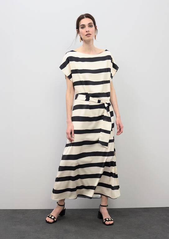 ROBE SATINÉ À RAYURES - LOLA CASADEMUNT
