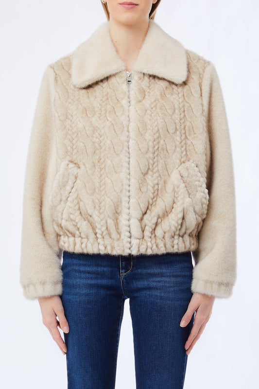 WINTER CABLE SHORT COAT - LIU JO