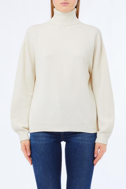 GARMENT DYE PAILLETTES SWEATER COL - LIU JO
