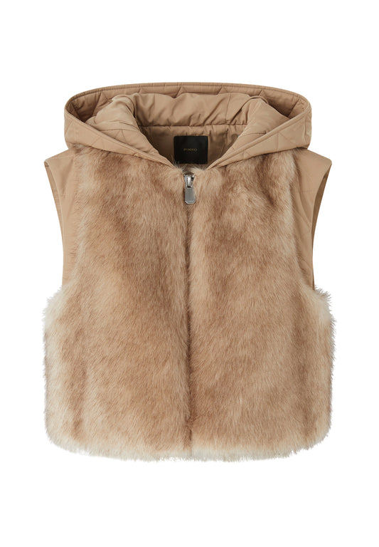 OLIO GILET SIMILVISONE CON TELA - PINKO