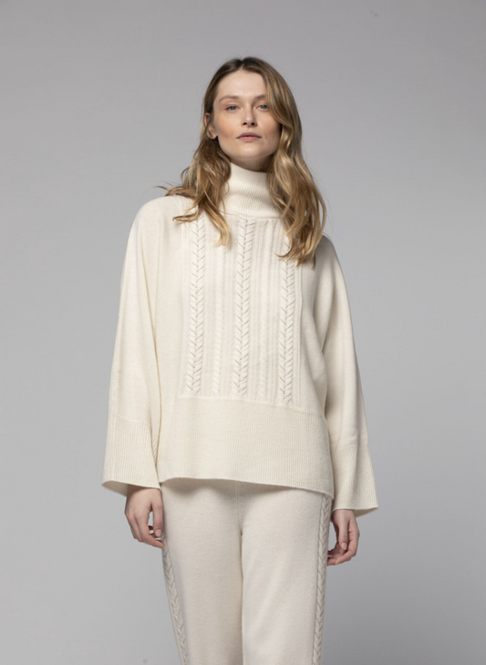 PULL COL ROULÉ AVEC TORSADES - MAX&MOI